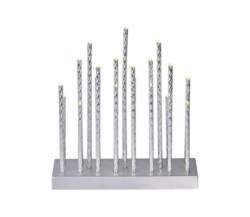 LED Vánoční svícen 19xLED/3xAA šedá