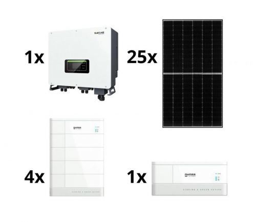SOFAR SOLAR Solární sestava SOFAR Solar-10kWp JINKO+10kW hybridní měnič 3f+10,24 kWh baterie