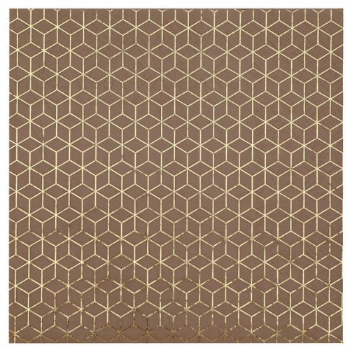 Ubrousky papírové Krychličky zlaté 16,5 x 16,5 cm 20 ks