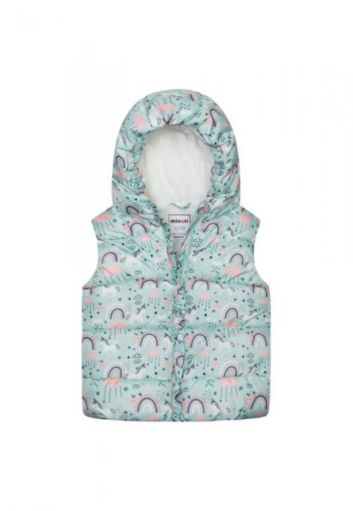 Vesta dívčí nylonová Puffa podšitá microfleecem, Minoti, 12GILET 18, modrá - 104/110 | 4/5let