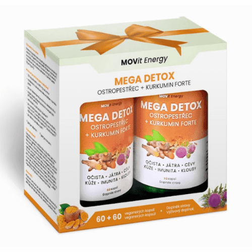 MOVIT ENERGY Dárkové balení Mega Detox Ostropestřec + Kurkumin forte 60 + 60 kapslí