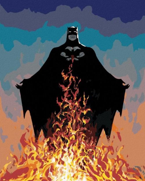 Zuty Malování podle čísel Batman a plameny