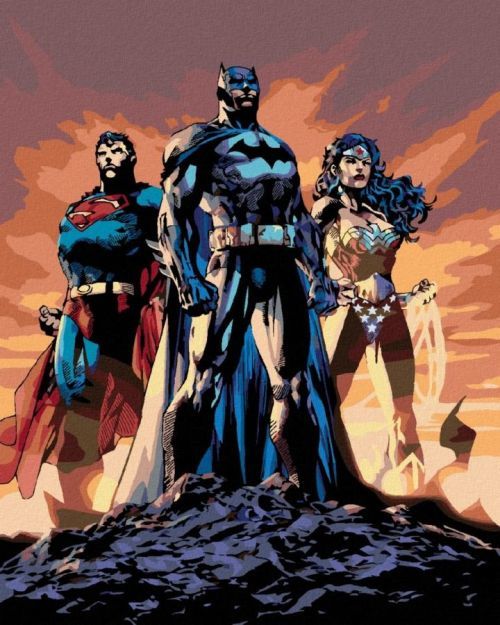 Zuty Malování podle čísel Wonder woman, Batman a Superman