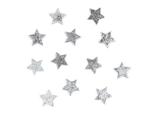 Anděl Dřevěné hvězdičky stříbrné, 12 ks - 3,5 cm
