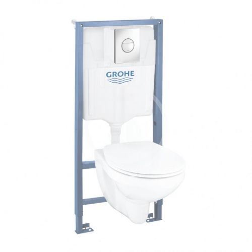 GROHE Solido Set předstěnové instalace, klozetu Bau Ceramic a sedátka softclose, tlačítka Sail, chrom 39499000