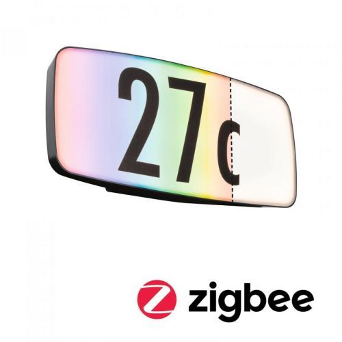 PAULMANN LED domovní číslo a svítidlo Smart Home Zigbee Sheera soumrakový senzor IP44 276x73mm RGBW plus 6,5W 230V antracit umělá hmota 94508