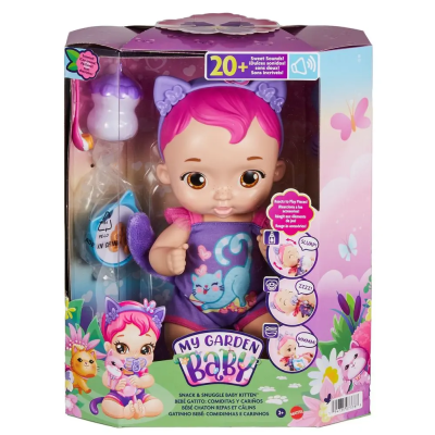 Mattel My Garden Baby Koťátko se zvuky - fialové HHP27