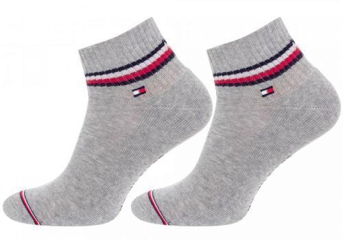 2PACK pánské ponožky Tommy Hilfiger kotníkové šedé (100001094 085) L