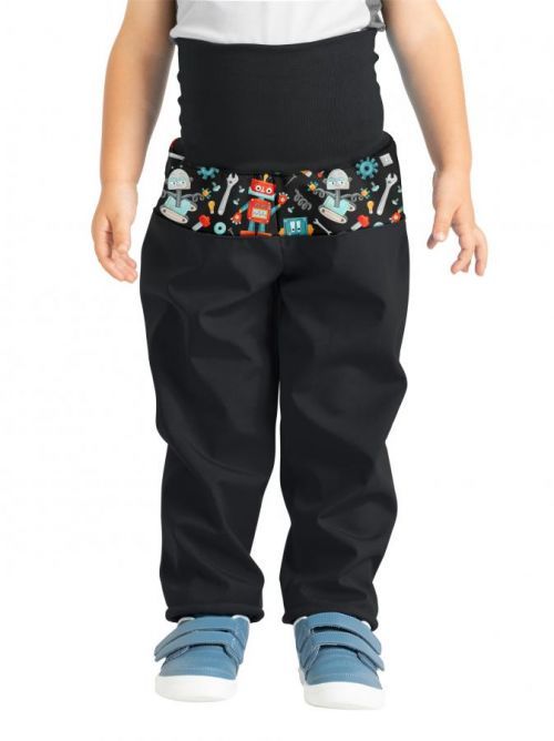 Unuo, Batolecí softshellové kalhoty s fleecem Basic, Černá, Roboti Velikost: 86/92