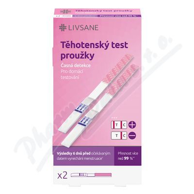 LIVSANE Těhotenský test proužky Časná detekce 2ks