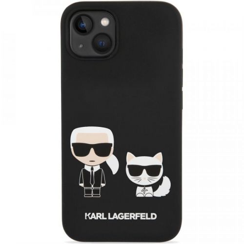 Karl Lagerfeld MagSafe kryt Liquid Silicone Karl and Choupette iPhone 14 Plus černý