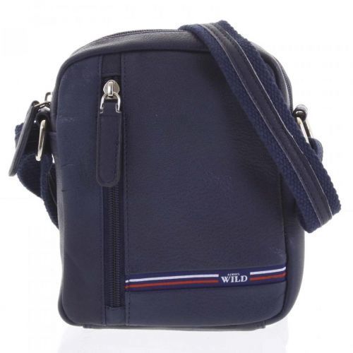 Pánská kožená taška na doklady modrá - WILD Monty modrá