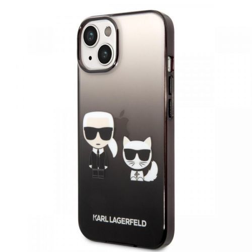 Karl Lagerfeld Gradient Karl and Choupette Zadní Kryt pro iPhone 14 Black
