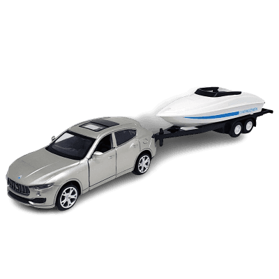 Kovový model - 1:43 Maserati Levante SUV s přívěsem-člun