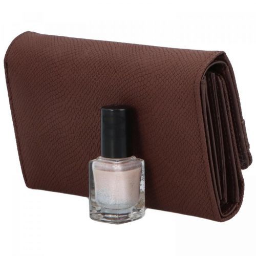 Stylová dámská koženková peněženka Miku, tmavě hnědá