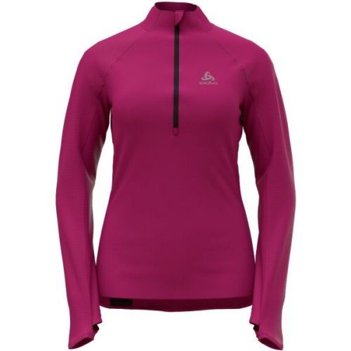 Odlo W ZEROWEIGHT MID LAYER 1/2 ZIP Dámská mikina, růžová, velikost L