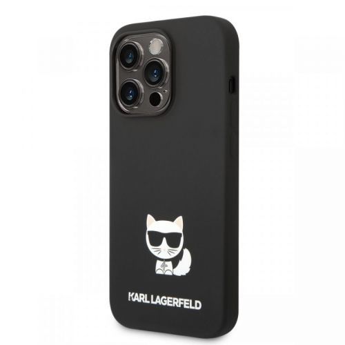 Karl Lagerfeld Liquid Silicone Choupette Zadní Kryt pro iPhone 14 Pro Max Black