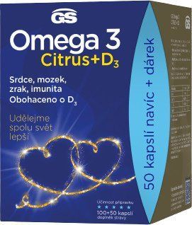 GS Omega 3 Citrus + D + dárkové balení 2022 150 kapslí