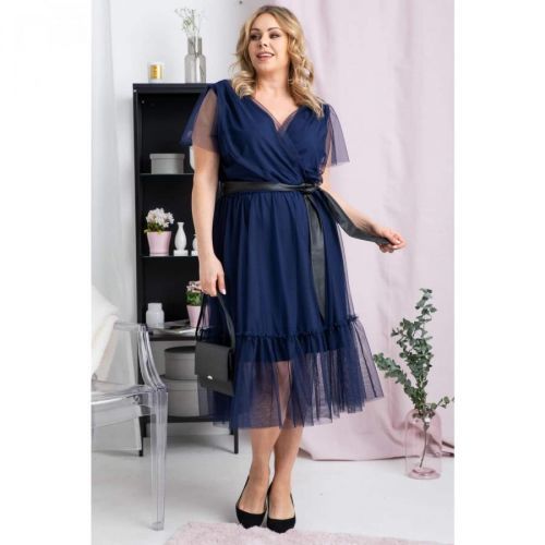 Karko Woman's Dress SA705 Navy Blue