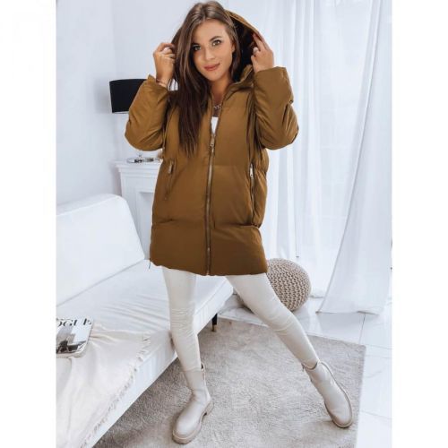 Women's quilted jacket LETLIS, camel Dstreet TY3245