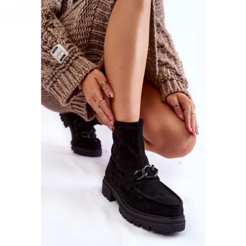 Damskie Zamszowe Botki La.Fi 250042B-SU Czarne