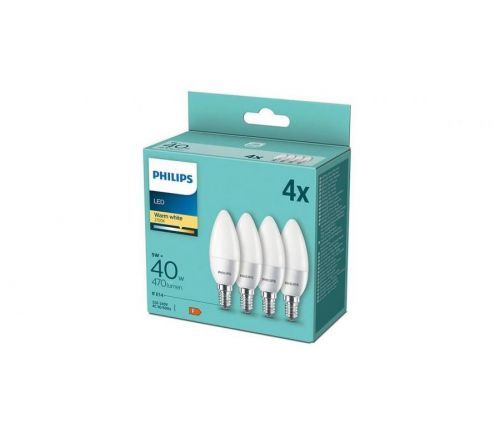 Philips SADA 4x LED Žárovka Philips B35 E14/5W/230V 2700K