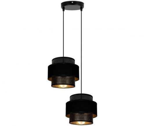 Lustr na lanku NESS 2xE27/60W/230V pr. 30 cm černá