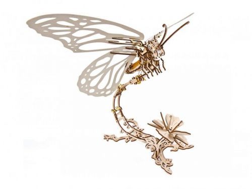 3D mechanické puzzle Ugears Motýl s květinou 161 ks