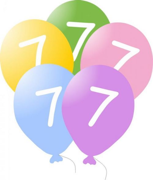 Balonky narozeniny 5 ks s číslem 7 pro děti - Belbal