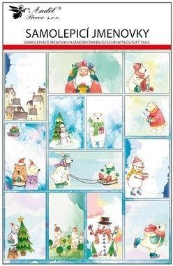Anděl Samolepicí jmenovky na dárky - kreslené 2 x 13 ks - 20,5 x 31,5 cm - 10706