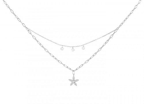 Preciosa Dvojitý stříbrný náhrdelník s kubickou zirkonií Glow 5366 00