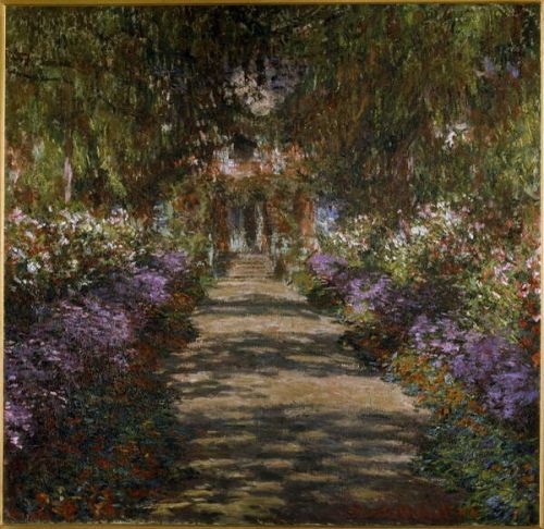 Monet, Claude Monet, Claude - Obrazová reprodukce Allee in the garden of Giverny, (40 x 40 cm)
