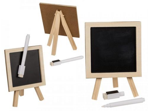 Mini magnetická černá tabule, s perem a stojánkem