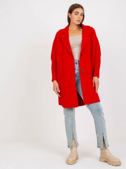 ČERVENÝ TEDDY COAT EVELINE S KAPSAMI -MBM-PL-1521.97P-RED Velikost: ONE SIZE