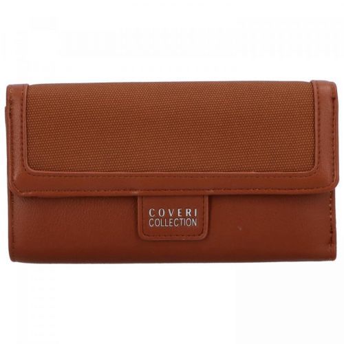 Prostorná dámská koženková peněženka Simon, hnědá