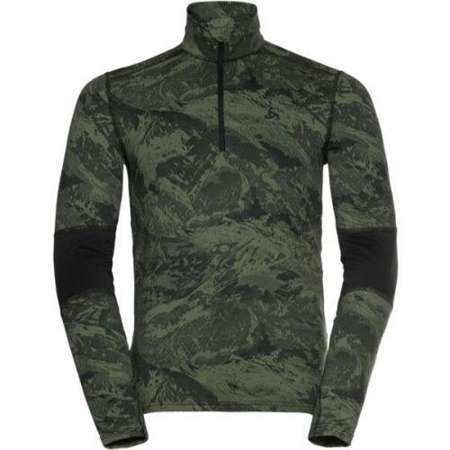 Odlo M BL TOP TURTLE NECK WHISTLER Pánské funkční triko, tmavě zelená, velikost L