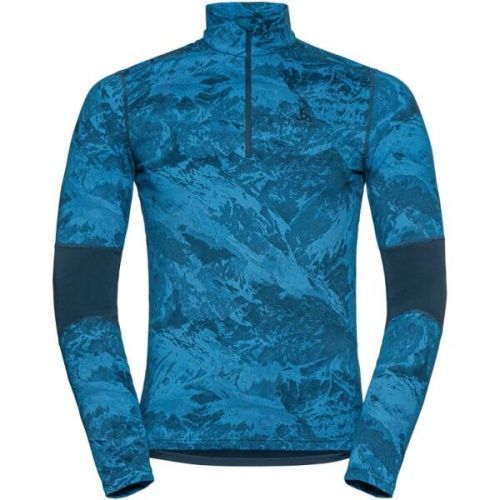 Odlo M BL TOP TURTLE NECK WHISTLER Pánské funkční triko, modrá, velikost XL