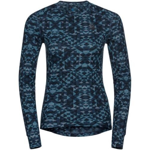 Odlo W BL TOP ACTIVEWARM ECO GRAPHIC Dámské funkční triko, modrá, velikost M