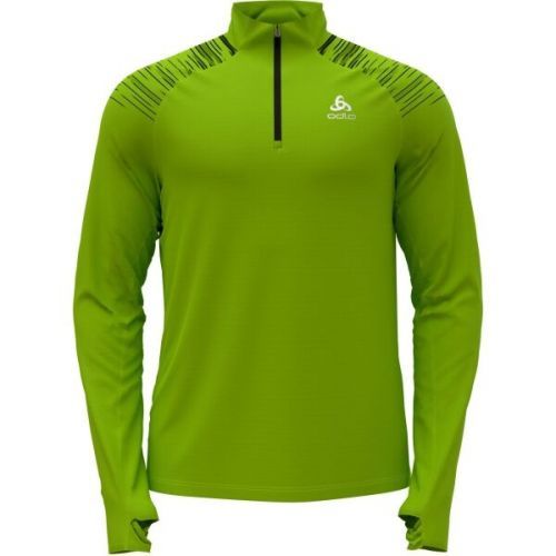 Odlo M MID LAYER 1/2 ZIP AXALP CERAMIWARM Pánská běžecká mikina, zelená, velikost XL