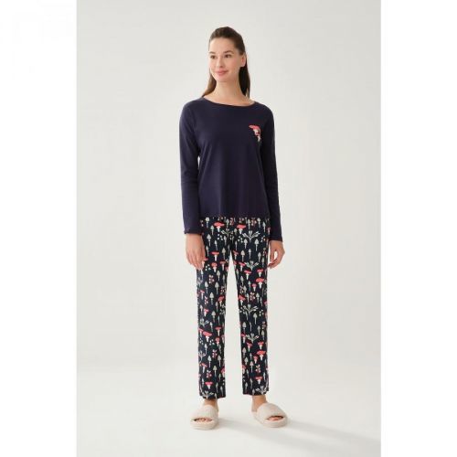 Dagi Pajama Set - Navy blue - Plain