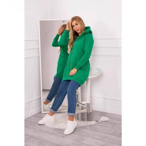 Insulated sweatshirt with a zipper at the back green