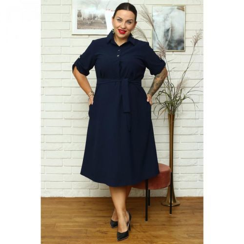 Karko Woman's Dress SB637 Navy Blue