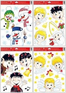 Anděl Okenní fólie - vykukující mikulášské postavičky - 30 x 42 cm - 269