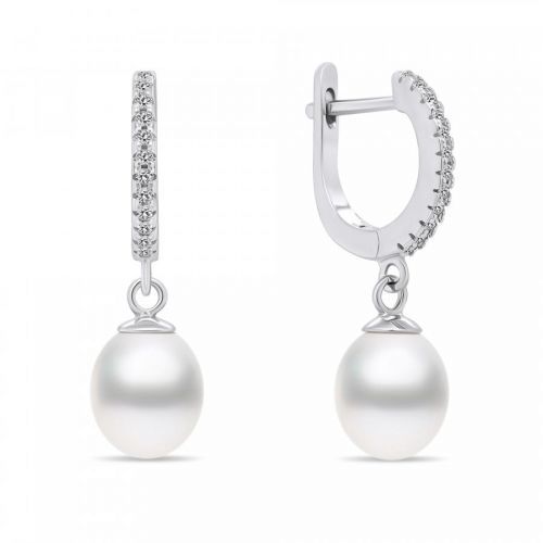 Brilio Silver Půvabné stříbrné náušnice s perlami EA650W