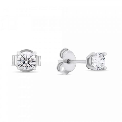 Brilio Silver Stříbrné peckové náušnice s čirými zirkony EA580/1/2/3/4W 0,7 cm