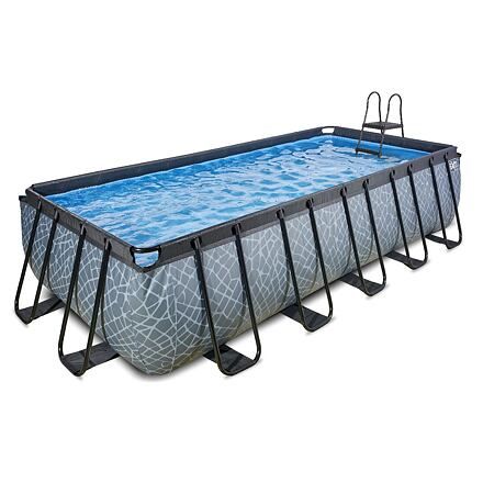 EXIT Frame Pool 5.4x2.5x1.22m (12v Sand filter) – Stone Grey