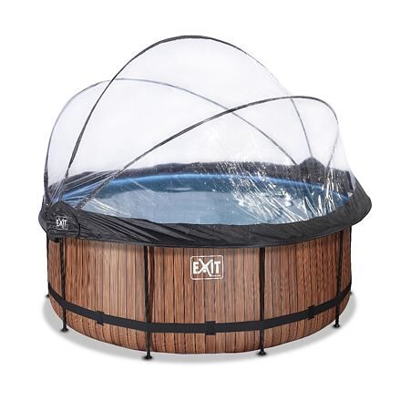 EXIT Frame Pool o360x122cm (12v Sand filter) – Timber Style + Dome