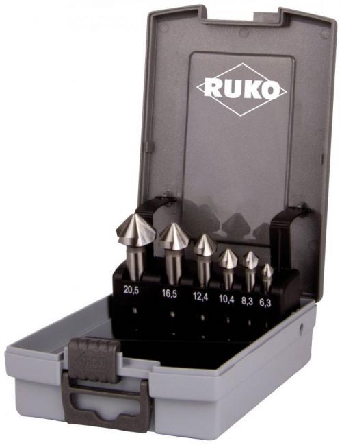 Sada záhlubníků 6dílná HSSE-Co 5 RUKO 102152ERO, válcová stopka, 6.3 mm, 8.3 mm, 10.4 mm, 12.4 mm, 16.5 mm, 20.5 mm, 1 sada