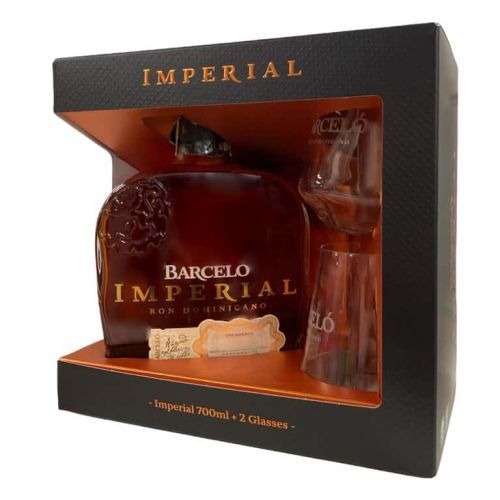 Gravírování: Ron Barceló Imperial 0,7l 38% + 2x sklo GB