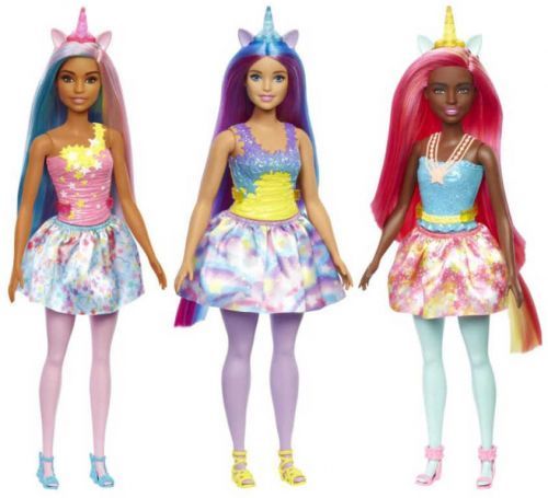 Mattel Barbie Kouzelná víla Jednorožec - modro-fialové vlasy HGR18